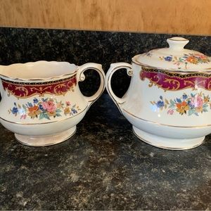 Antique Thomas Hughes and sons cream and sugar bowl set